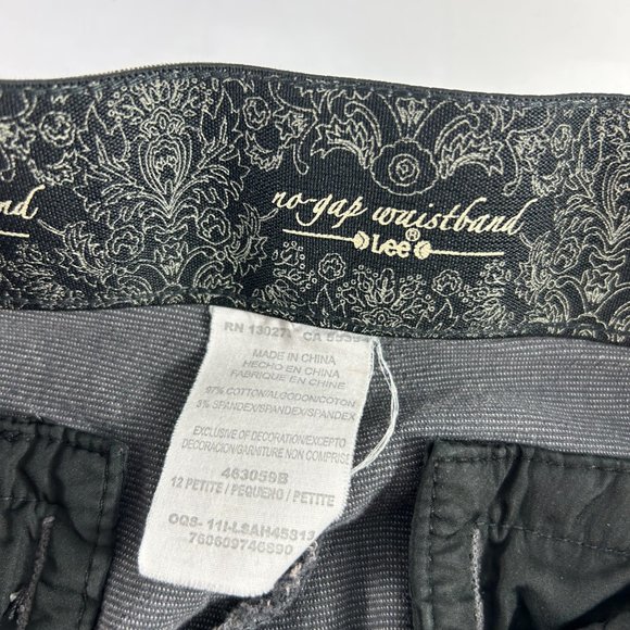Lee No Gap Waistband Womens Dress Pants Size 12 Petite Gray Stretch - Picture 4 of 10
